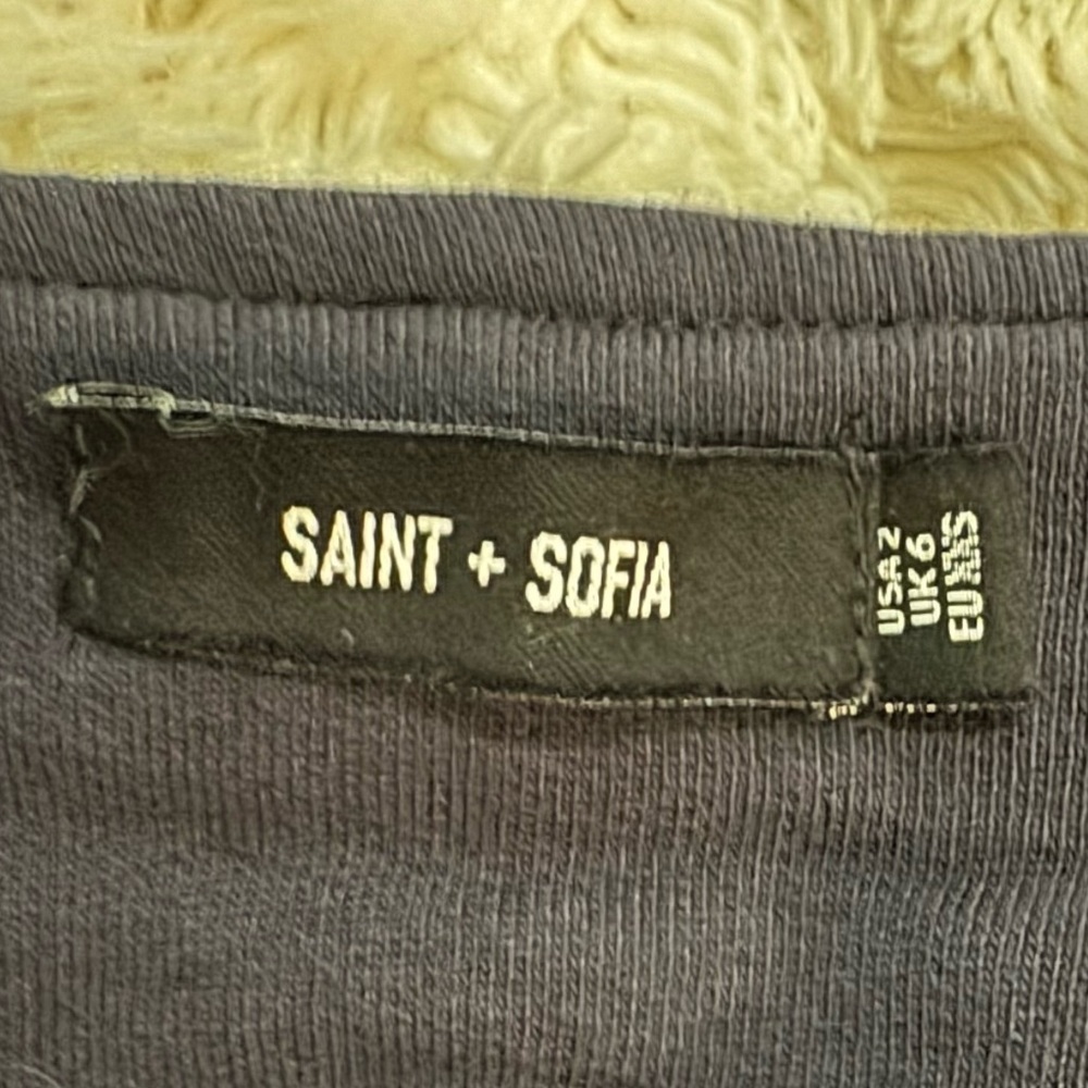 Saint + Sofia Navy Biker Jacket - image 8